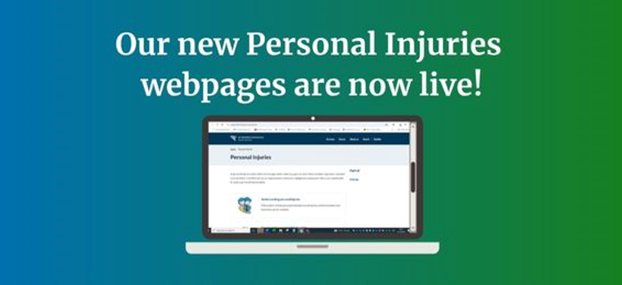 New Personal Injuries Pages Notice announcing New Personal Injuries Pages